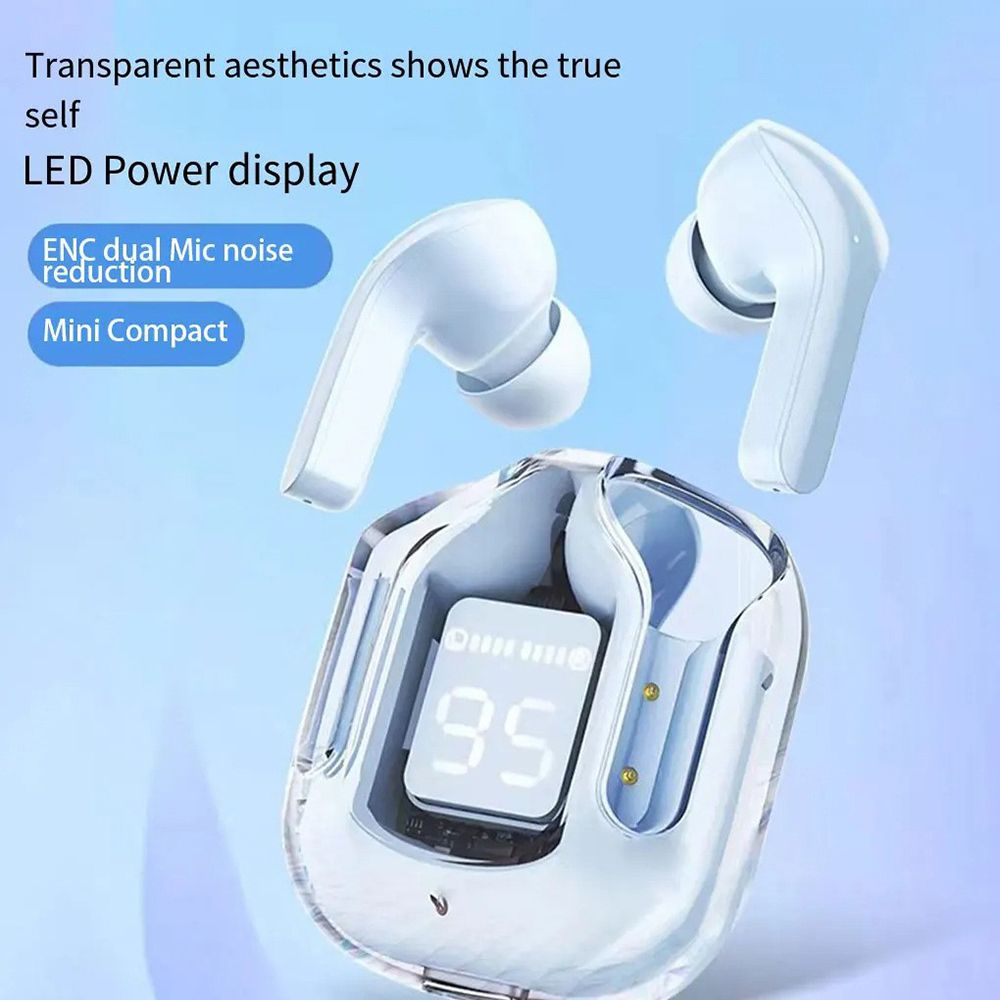 Air 31 Earbuds Wireless Transparent Bluetooth 5.3 - LED Digital Display - Heavy Bass - Noise Reduction - Waterproof