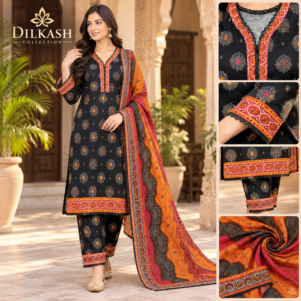 Bin Saeed Premium Khaddar 3 Piece Stitched Suit
